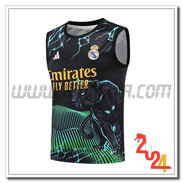 Canotta Allenamento Real Madrid Nero/Verde/Giallo 2024 2025