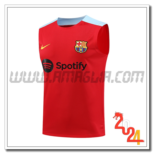 Canotta Allenamento FC Barcellona Rosso/Blu 2024 2025