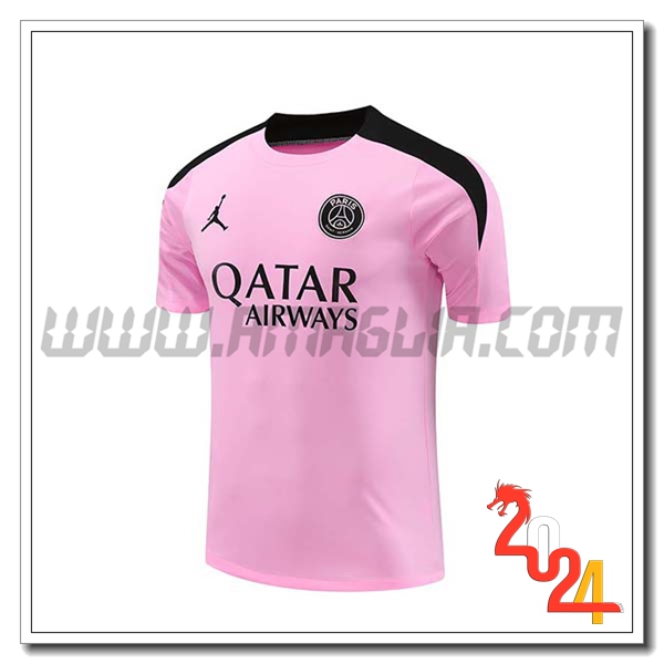 T Shirt Allenamento PSG Rosa/Nero 2024 2025