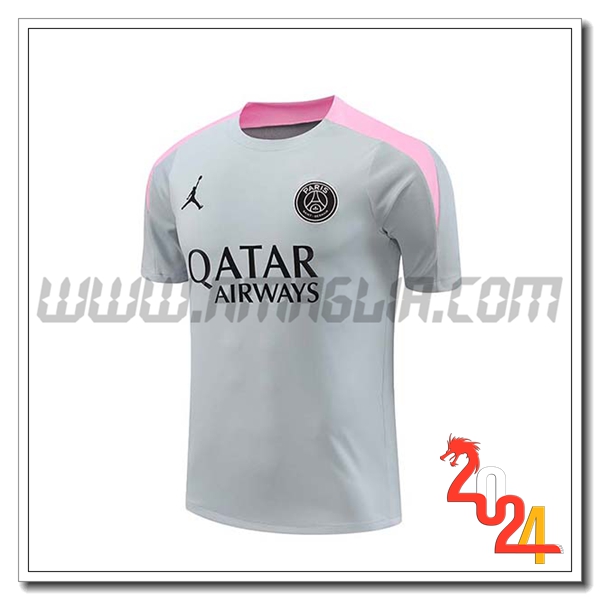 T Shirt Allenamento PSG Grigio/Rosa 2024 2025