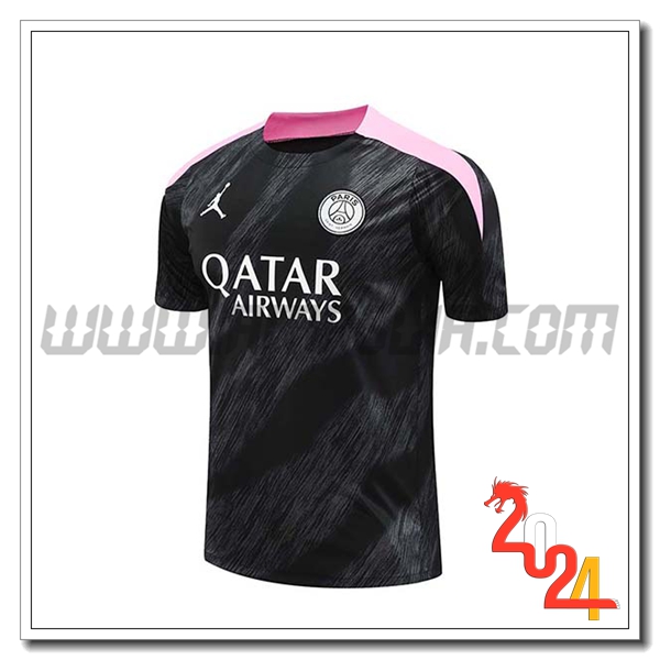 T Shirt Allenamento PSG Nero/Rosa 2024 2025