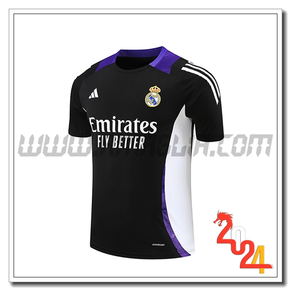 T Shirt Allenamento Real Madrid Nero/viola/Bianco 2024 2025