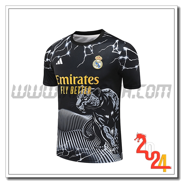 T Shirt Allenamento Real Madrid Nero/Bianco/Giallo 2024 2025