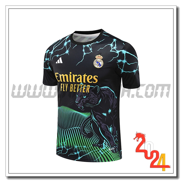 T Shirt Allenamento Real Madrid Nero/Verde/Giallo 2024 2025