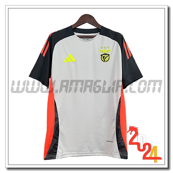 T Shirt Allenamento S.L.Benfica Grigio/Nero/Arancia 2024 2025