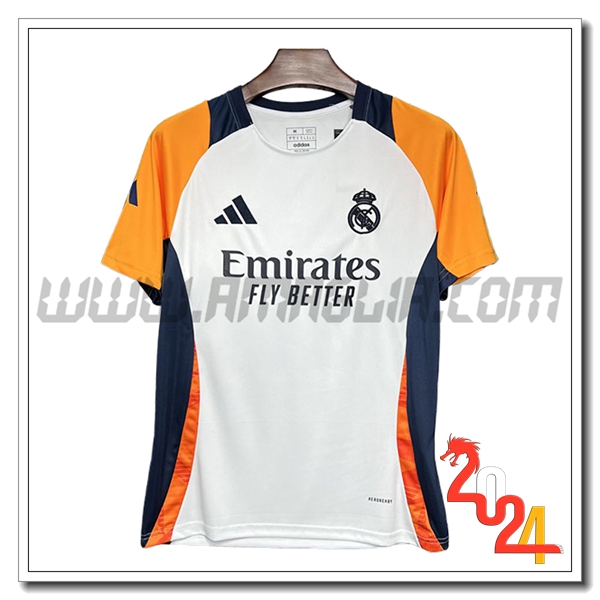 T Shirt Allenamento Real Madrid Bianco/Arancia/Blu 2024 2025