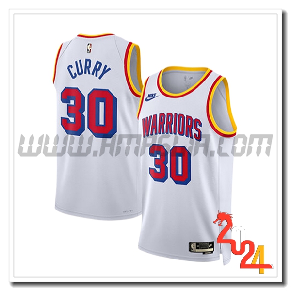 Maglia Golden State Warriors (CURRY #30) 2024/25 Bianco/Rosso/Giallo