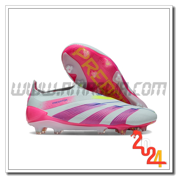 Adidas Scarpe Da Calcio PREDATOR ELITE LACELESS BOOTS FG Grigio/viola/Rosa