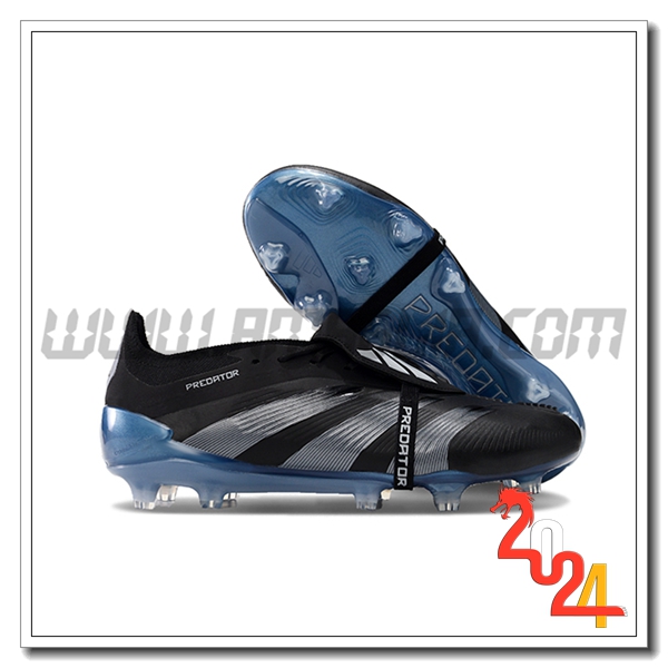 Adidas Scarpe Da Calcio Predator Elite Tongue FG Nero/Grigio/Blu