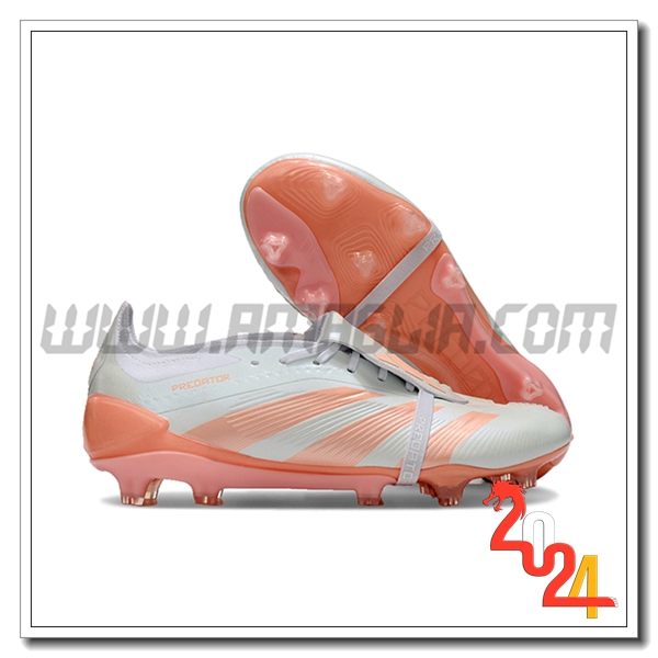 Adidas Scarpe Da Calcio Predator Elite Tongue FG Bianco/Rosa