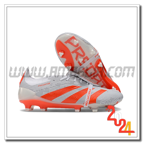 Adidas Scarpe Da Calcio Predator Elite Tongue FG Grigio/Arancia -02