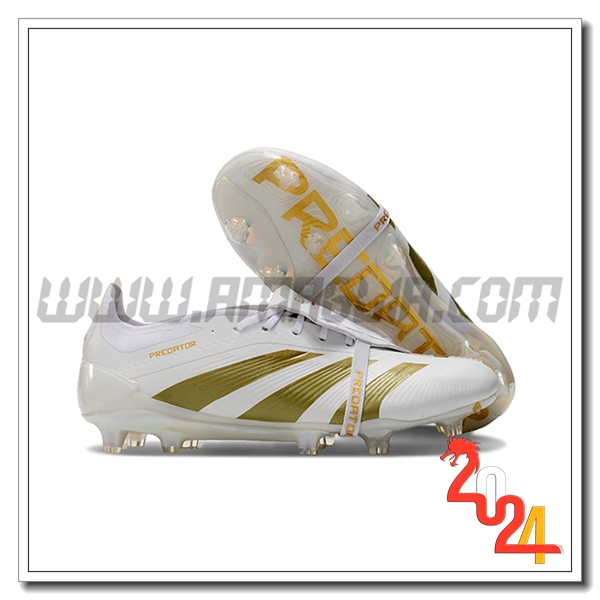 Adidas Scarpe Da Calcio Predator Elite Tongue FG Bianco/Giallo