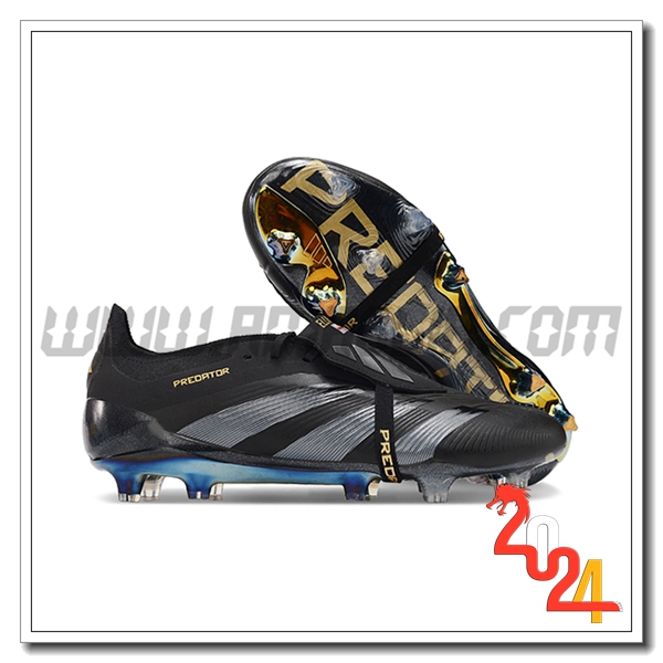 Adidas Scarpe Da Calcio Predator Elite Tongue FG Nero/Grigio -06
