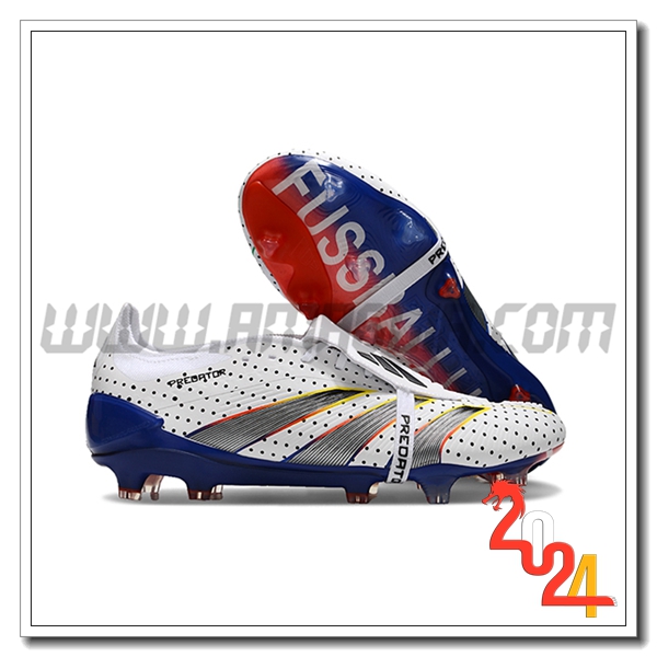 Adidas Scarpe Da Calcio Predator Elite Tongue FG Bianco/Grigio -02