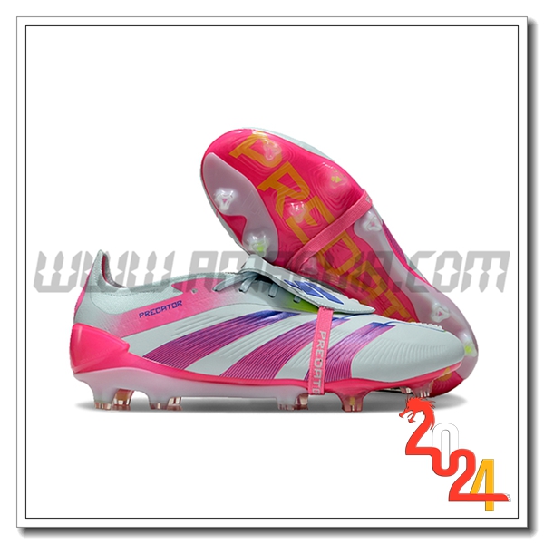 Adidas Scarpe Da Calcio Predator Elite Tongue FG Bianco/Rosa -02