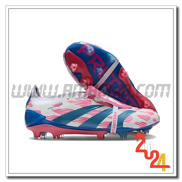 Adidas Scarpe Da Calcio Predator Elite Tongue FG Bianco/Rosa/Blu