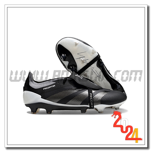 Adidas Scarpe Da Calcio Predator Elite Tongue FG Nero/Grigio -07