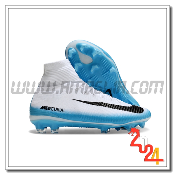 Nike Scarpe Da Calcio Zoom Superfly 5 Elite FG Bianco/Blu/Nero