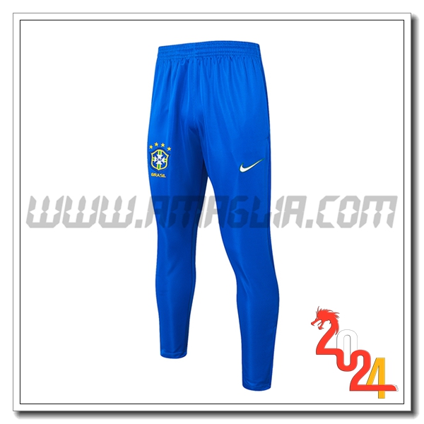 Pantaloni Da Allenamento Brasile Blu 2024 2025 -02