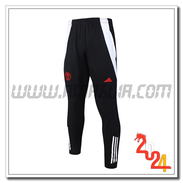 Pantaloni Da Allenamento Manchester United Nero/Bianco 2024 2025