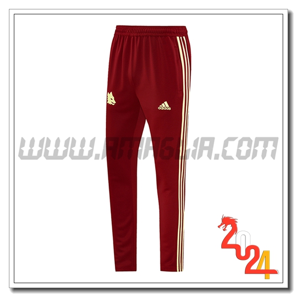 Pantaloni Da Allenamento AS Roma Rosso/Giallo 2024 2025
