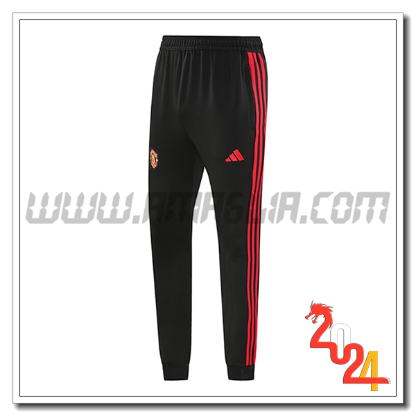 Pantaloni Da Allenamento Manchester United Nero/Rosso 2024 2025