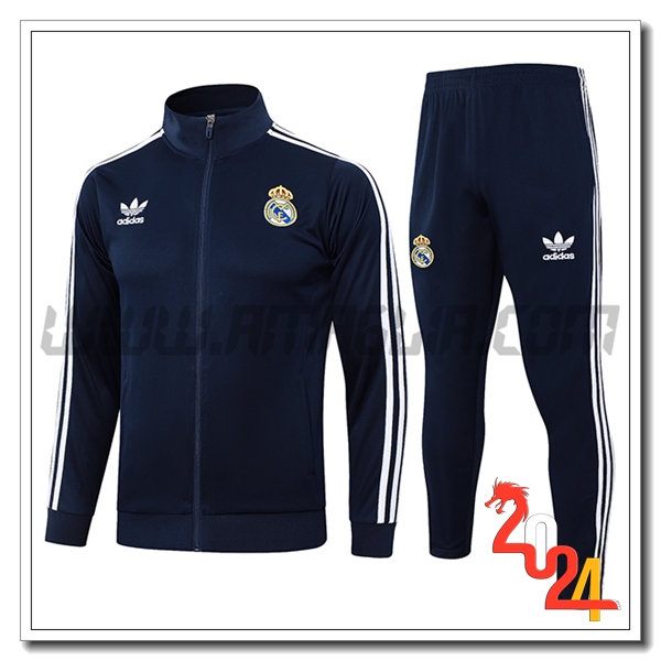 Tuta Allenamento Giacca Real Madrid Blu Reale 2024 2025