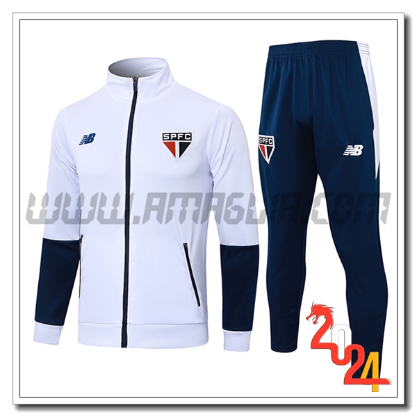 Tuta Allenamento Giacca Sao Paulo FC Bianco/Blu 2024 2025