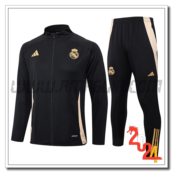 Tuta Allenamento Giacca Real Madrid Nero/Giallo 2024 2025 -02