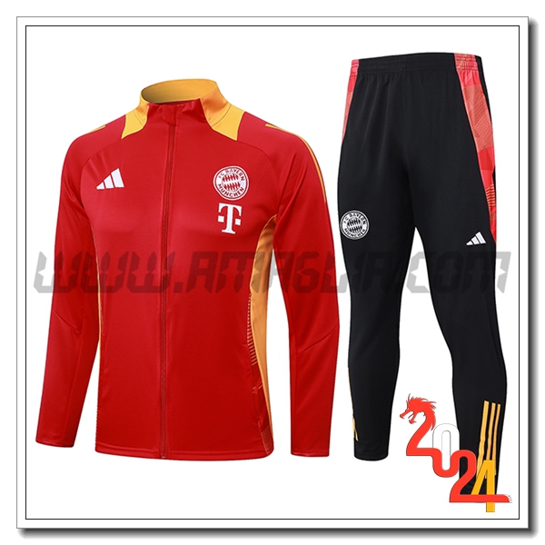 Tuta Allenamento Giacca Bayern Monaco Rosso/Arancia 2024 2025 -02