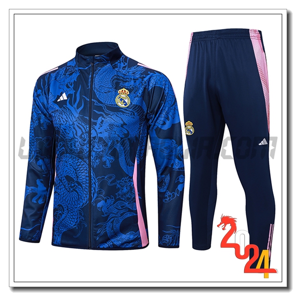 Tuta Allenamento Giacca Real Madrid Blu/Rosa 2024 2025