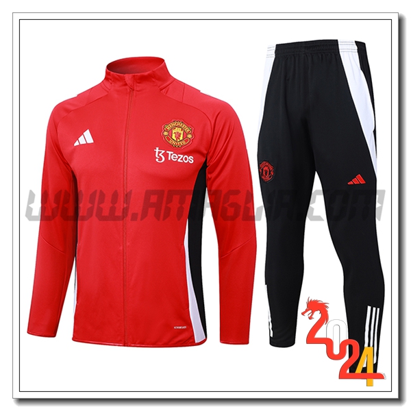 Tuta Allenamento Giacca Manchester United Rosso/Nero/Bianco 2024 2025