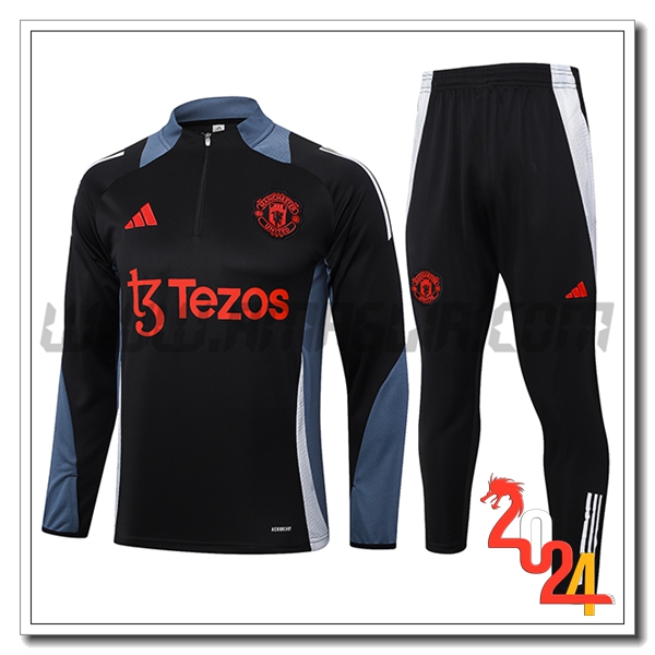 Tuta Allenamento Manchester United Nero/Grigio 2024 2025 -02