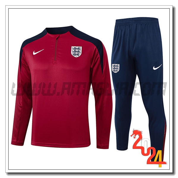 Tuta Allenamento Inghilterra Rosso/Nero 2024 2025