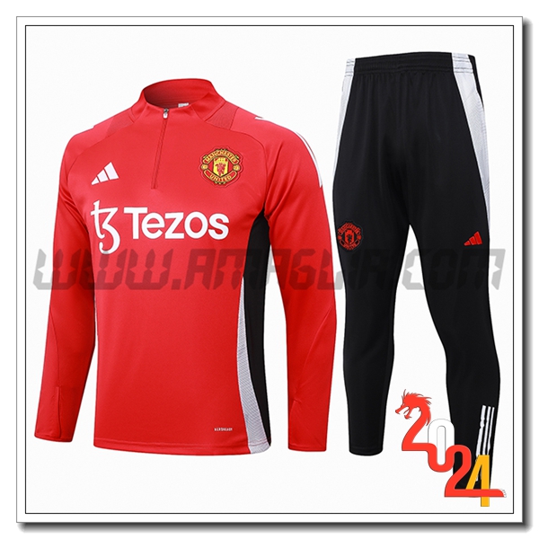 Tuta Allenamento Manchester United Rosso/Nero/Bianco 2024 2025