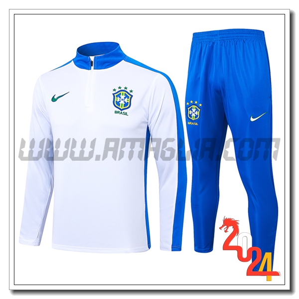Tuta Allenamento Brasile Bianco/Blu 2024 2025