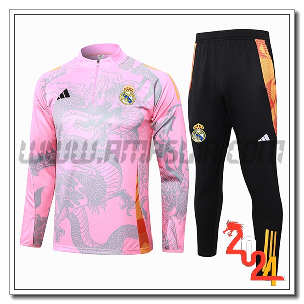 Tuta Allenamento Real Madrid Rosa/Grigio 2024 2025 -02