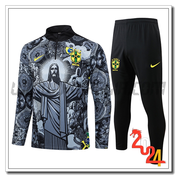 Tuta Allenamento Brasile Nero/Grigio 2024 2025