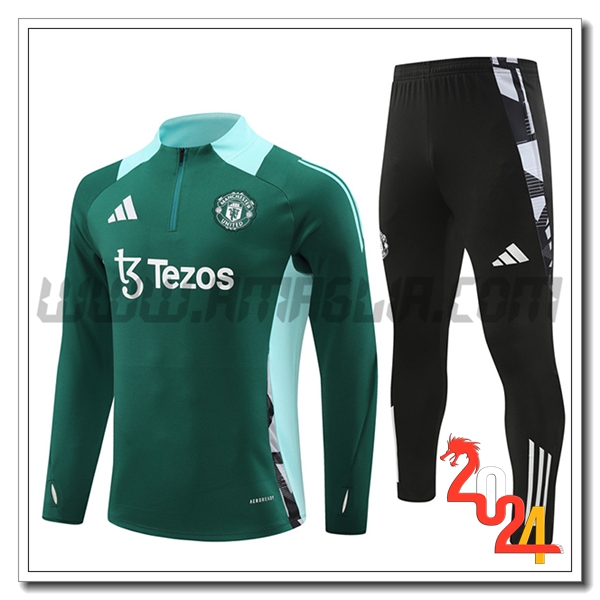 Tuta Allenamento Manchester United Verde/Blu 2024 2025