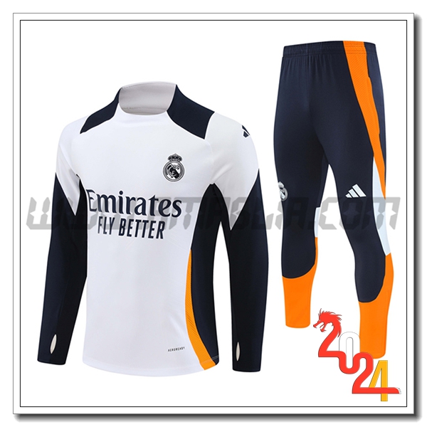 Tuta Allenamento Real Madrid Bianco/Blu/Arancia 2024 2025 -02