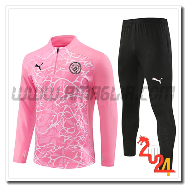 Tuta Allenamento Manchester City Rosa/Bianco 2024 2025