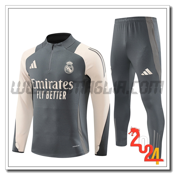 Tuta Allenamento Real Madrid Grigio/Beige 2024 2025