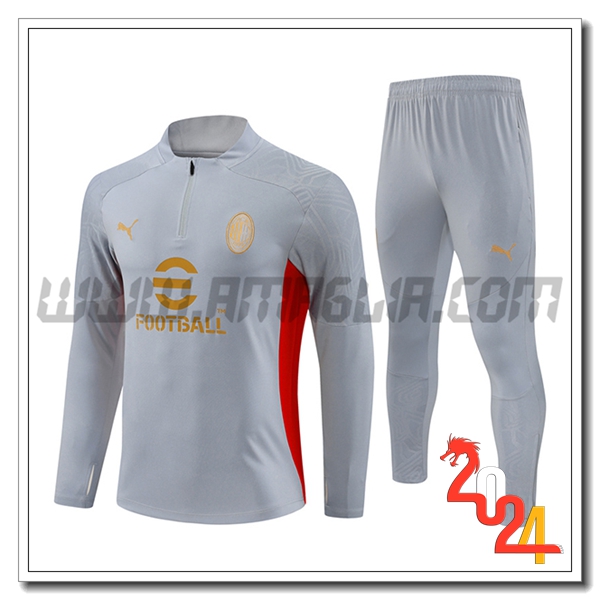 Tuta Allenamento AC Milan Grigio/Rosso 2024 2025