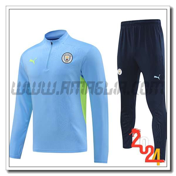 Tuta Allenamento Manchester City Blu/Verde 2024 2025