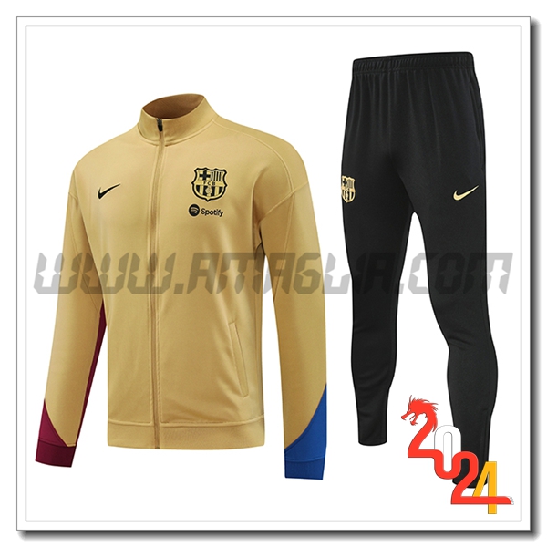 Tuta Giacca Allenamento FC Barcellona Marrone/Blu/Rosso 2024 2025 -02