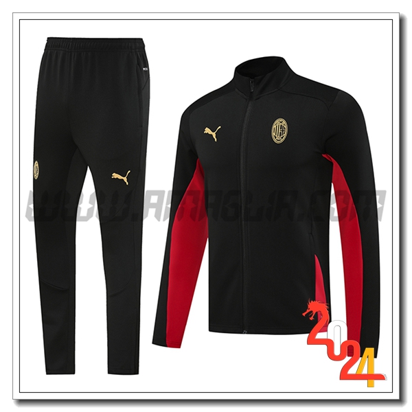 Tuta Allenamento Giacca AC Milan Nero/Rosso 2024 2025
