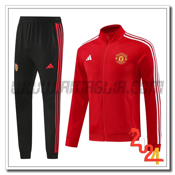 Tuta Allenamento Giacca Manchester United Rosso/Bianco 2024 2025