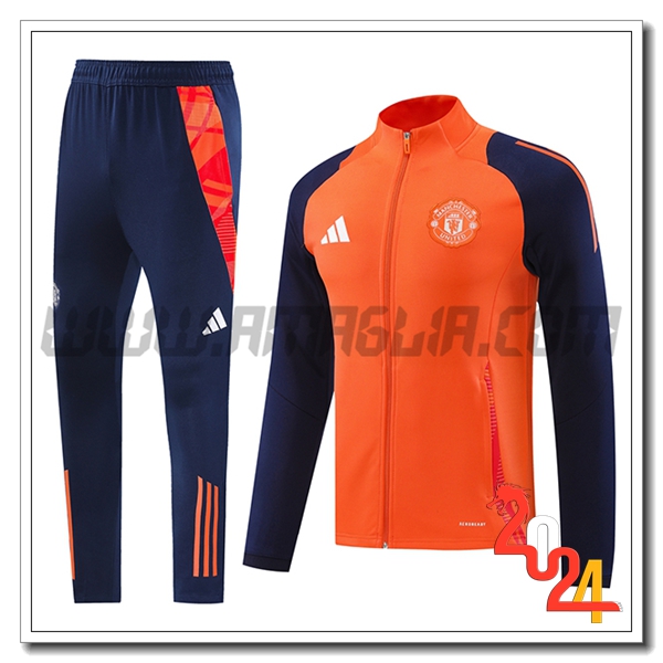 Tuta Allenamento Giacca Manchester United Arancia/viola 2024 2025