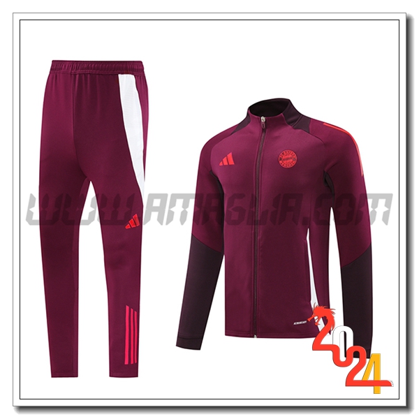 Tuta Allenamento Giacca Bayern Monaco Rosso 2024 2025 -02