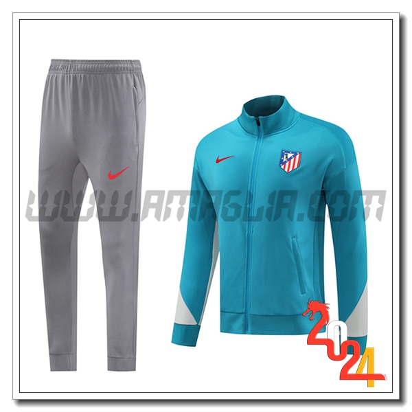 Tuta Allenamento Giacca Atletico Madrid Blu/Grigio 2024 2025